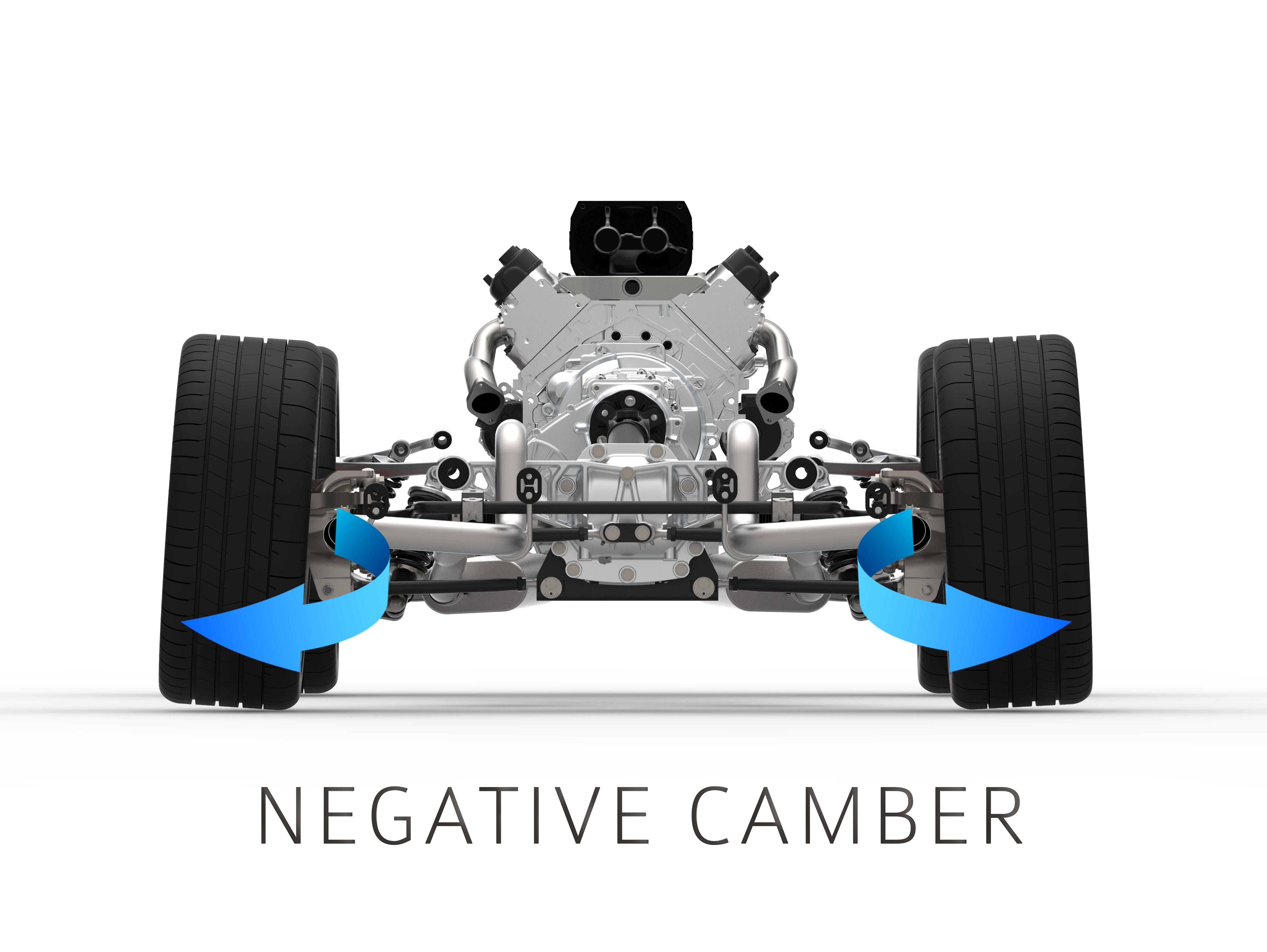 Bil med negative camber hjulinställning