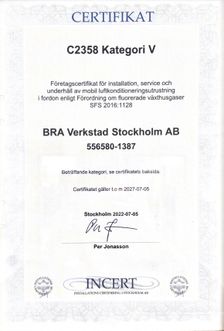 Certifikat Bra Verkstad